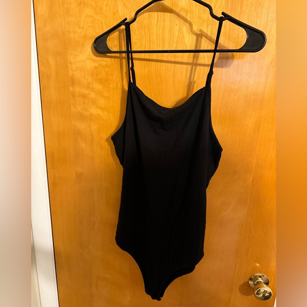 wild fable black ribbed spaghetti strap bodysuit XXL EUC